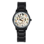 Cats, All, Collage, Cat Stainless Steel Round Watch Front