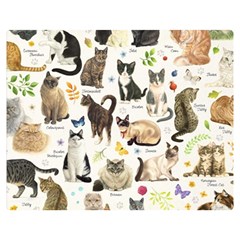 Cats, All, Collage, Cat Two Sides Premium Plush Fleece Blanket (teen Size) by kyorashop23