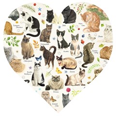 Cats, All, Collage, Cat Wooden Puzzle Heart