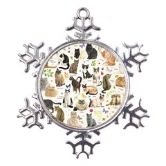 Cats, All, Collage, Cat Metal Large Snowflake Ornament by kyorashop23