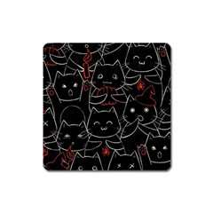 Catty Square Magnet by kyorashop23