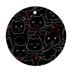 Catty Round Ornament (two Sides)