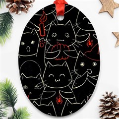 Catty Oval Ornament (two Sides)