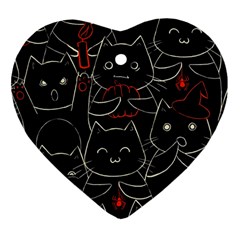 Catty Heart Ornament (two Sides)