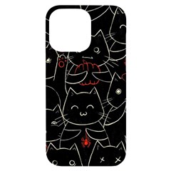 Catty Iphone 14 Pro Max Black Uv Print Case by kyorashop23