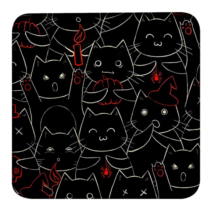 Catty Square Glass Fridge Magnet (4 pack)