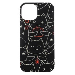 Catty Iphone 15 Black Uv Print Pc Hardshell Case by kyorashop23