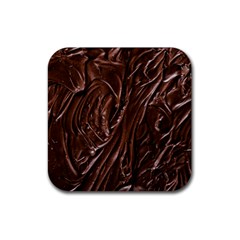 Chocolate Texture, Dark Chocolate Background Rubber Coaster (square) by kyorashop23