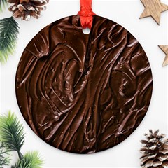 Chocolate Texture, Dark Chocolate Background Round Ornament (two Sides)