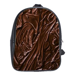 Chocolate Texture, Dark Chocolate Background School Bag (large) by kyorashop23