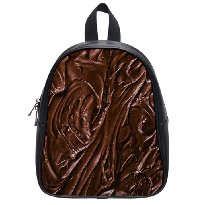 Chocolate Texture, Dark Chocolate Background School Bag (Small)