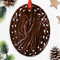 Chocolate Texture, Dark Chocolate Background Ornament (oval Filigree)