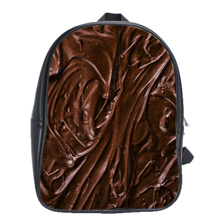 Chocolate Texture, Dark Chocolate Background School Bag (XL)