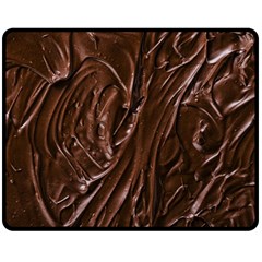 Chocolate Texture, Dark Chocolate Background Two Sides Fleece Blanket (medium) by kyorashop23