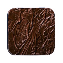 Chocolate Texture, Dark Chocolate Background Square Metal Box (black) by kyorashop23