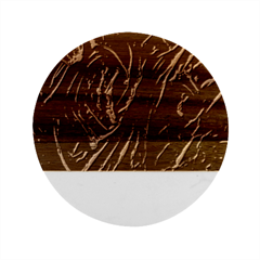 Chocolate Texture, Dark Chocolate Background Marble Wood Coaster (round) by kyorashop23