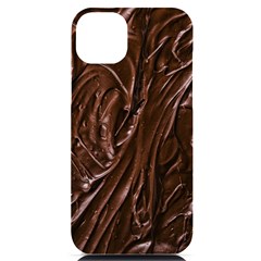 Chocolate Texture, Dark Chocolate Background Iphone 14 Plus Black Uv Print Case by kyorashop23