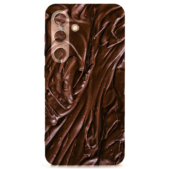 Chocolate Texture, Dark Chocolate Background Samsung Galaxy S24 6.2 Inch Black TPU UV Case