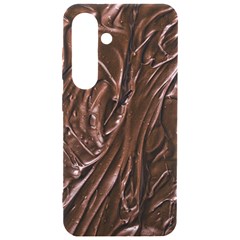 Chocolate Texture, Dark Chocolate Background Samsung Galaxy S24 6 2 Inch Black Tpu Uv Case by kyorashop23