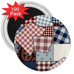 Cloth Patches Texture Macro, Patches Of Cloth 3  Magnets (100 Pack) by kyorashop23