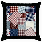 Cloth Patches Texture Macro, Patches Of Cloth Throw Pillow Case (Black) Front