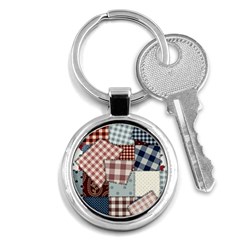 Cloth Patches Texture Macro, Patches Of Cloth Key Chain (round) by kyorashop23