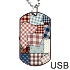 Cloth Patches Texture Macro, Patches Of Cloth Dog Tag Usb Flash (one Side) by kyorashop23