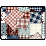 Cloth Patches Texture Macro, Patches Of Cloth Two Sides Fleece Blanket (Large) 80 x60  Blanket Front