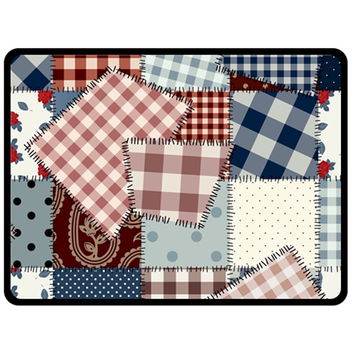 Cloth Patches Texture Macro, Patches Of Cloth Two Sides Fleece Blanket (Large)