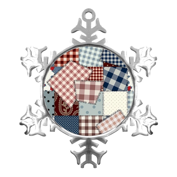 Cloth Patches Texture Macro, Patches Of Cloth Metal Small Snowflake Ornament