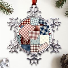 Cloth Patches Texture Macro, Patches Of Cloth Metal Large Snowflake Ornament by kyorashop23