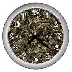 Camouflage Army Survival Uniform Wall Clock (silver) by Posterlux