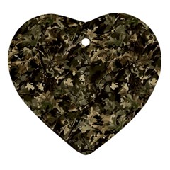 Camouflage Army Survival Uniform Heart Ornament (two Sides)