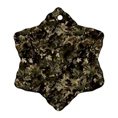 Camouflage Army Survival Uniform Snowflake Ornament (two Sides) by Posterlux