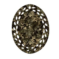 Camouflage Army Survival Uniform Oval Filigree Ornament (two Sides)