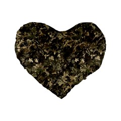 Camouflage Army Survival Uniform Standard 16  Premium Flano Heart Shape Cushions