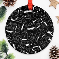 Cryptic Creature Pattern Ornament (round) by dflcprintsclothing