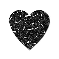 Cryptic Creature Pattern Heart Magnet by dflcprintsclothing