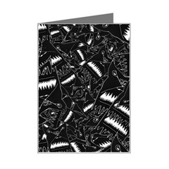 Cryptic Creature Pattern Mini Greeting Card by dflcprintsclothing