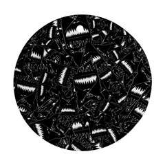 Cryptic Creature Pattern Round Ornament (two Sides) by dflcprintsclothing