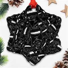 Cryptic Creature Pattern Snowflake Ornament (two Sides)