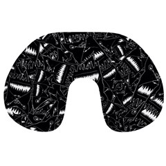 Cryptic Creature Pattern Travel Neck Pillow by dflcprintsclothing