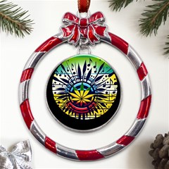 River Roots Metal Red Ribbon Round Ornament by RiverRootz