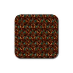 Blue Bloom Bouquet Rubber Square Coaster (4 Pack)