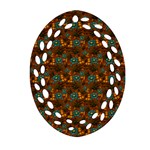 Blue Bloom Bouquet Ornament (Oval Filigree) Front