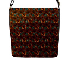 Blue Bloom Bouquet Flap Closure Messenger Bag (l)