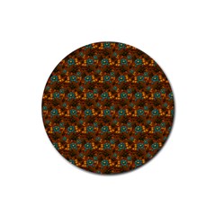 Blue Bloom Bouquet Rubber Coaster (round)