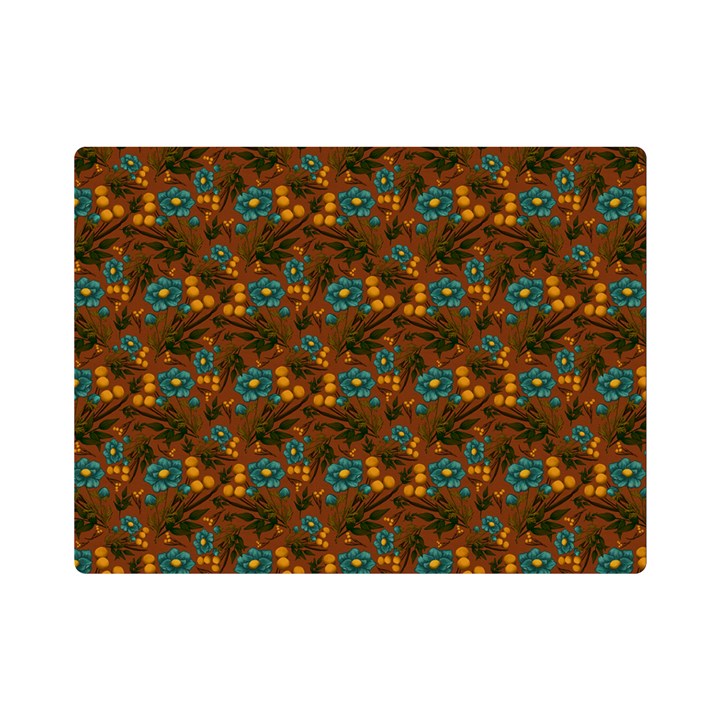 Blue Bloom Bouquet Premium Plush Fleece Blanket (Mini)