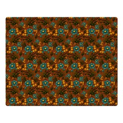 Blue Bloom Bouquet Premium Plush Fleece Blanket (large)