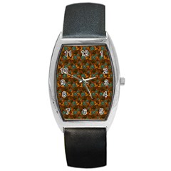 Blue Bloom Bouquet Barrel Style Metal Watch by GeekLover